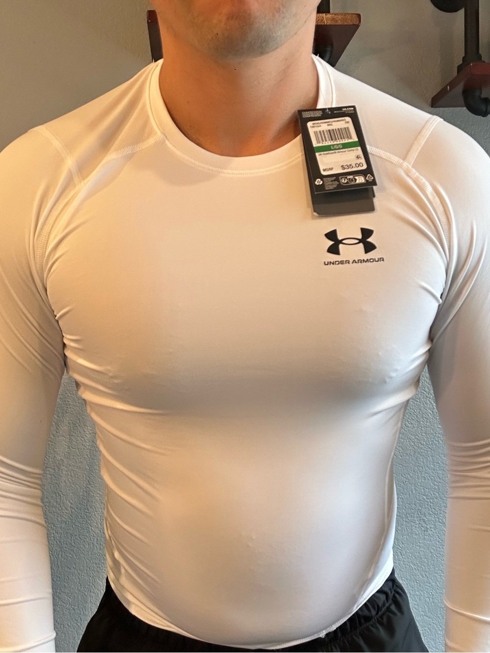 Under Armour Men's White Long Sleeve Compression Top
